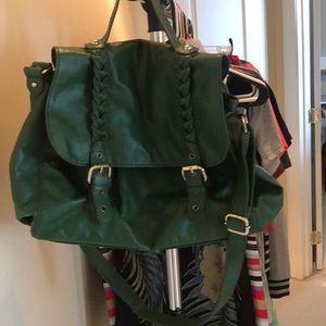 H&M green crossbody messenger bag